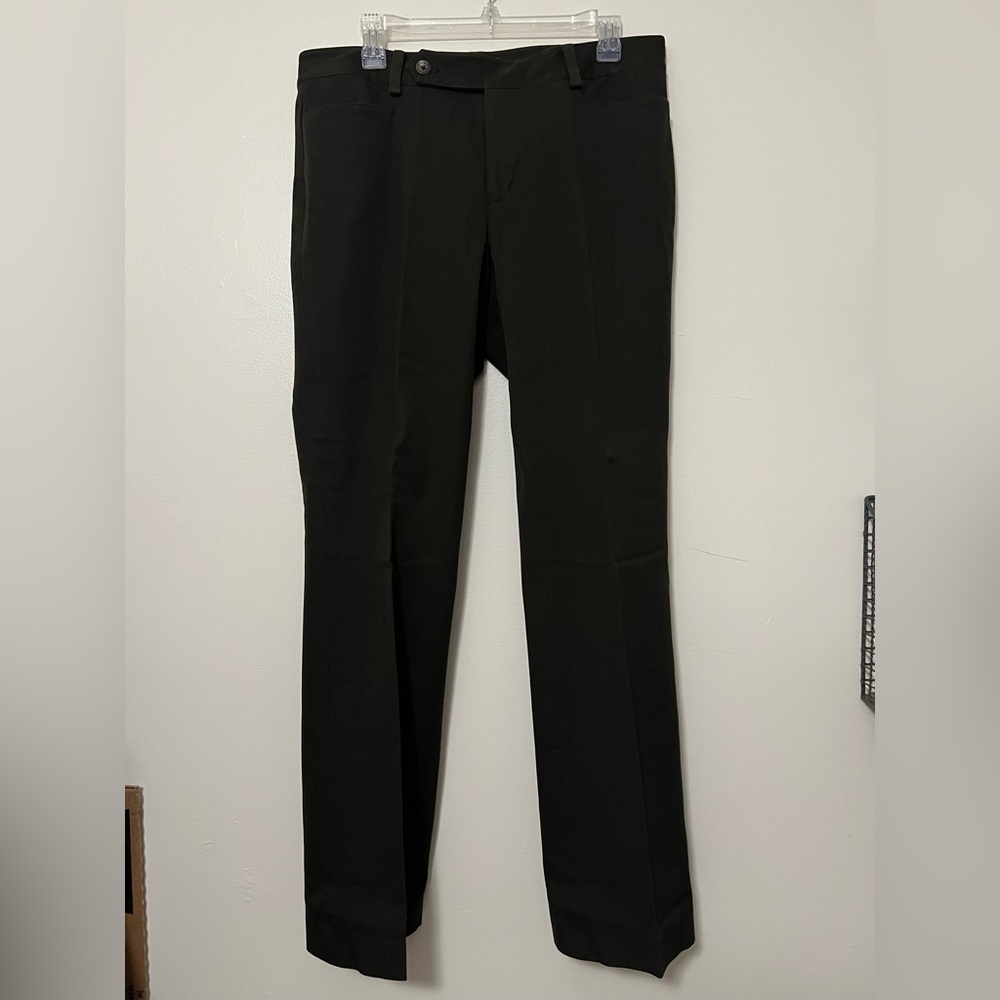 Lauren Ralph Lauren Adelle Size 10 Dark Olive Green Straight Leg Dress Pants
